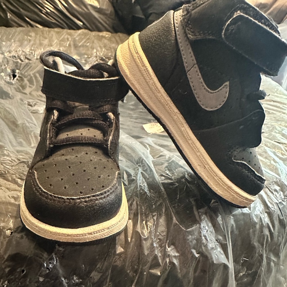 Black and Grey Baby Jordans Size 5c